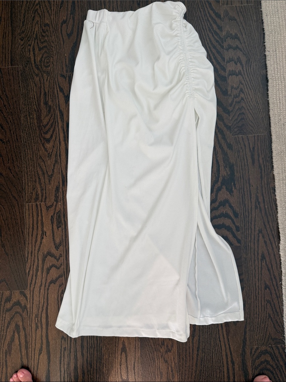 Free People Movement Super Cute White Ruched Midi Skirt - Women